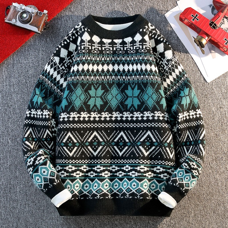 Men's Autumn and Winter Pullov - Ethnic Fashion Men 评论和价格