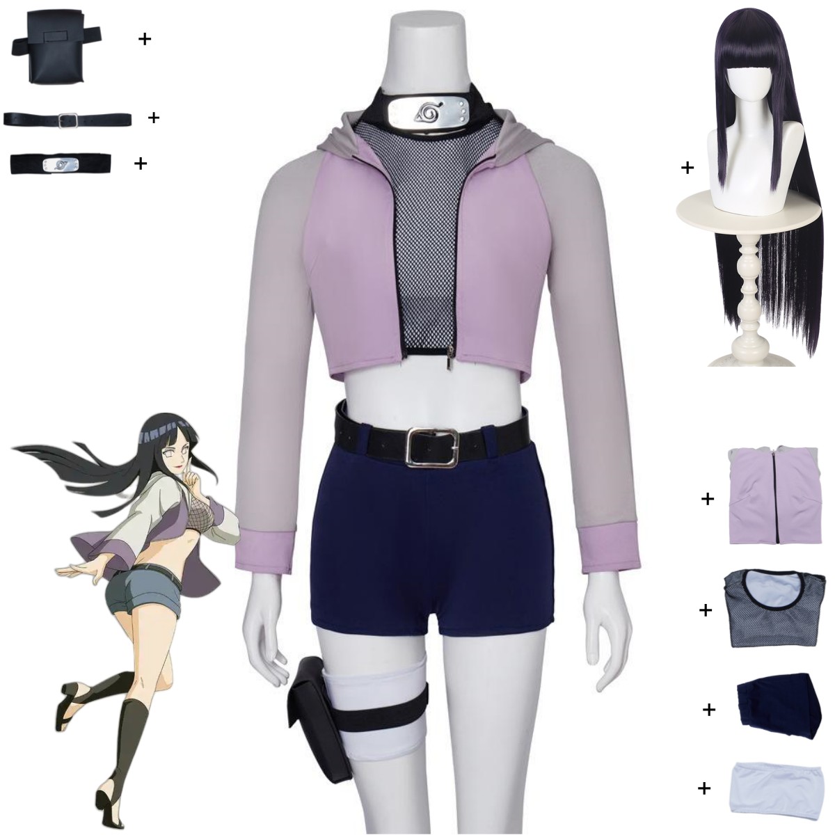 Anime Hyuga Hinata Cosplay Cos - Ethnic Outfit 评论和价格