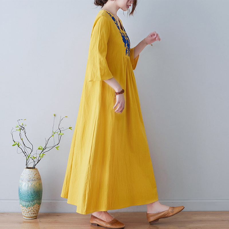 New Ethnic Style Loose Deep V- - New Ethnic Fashion 评论和价格