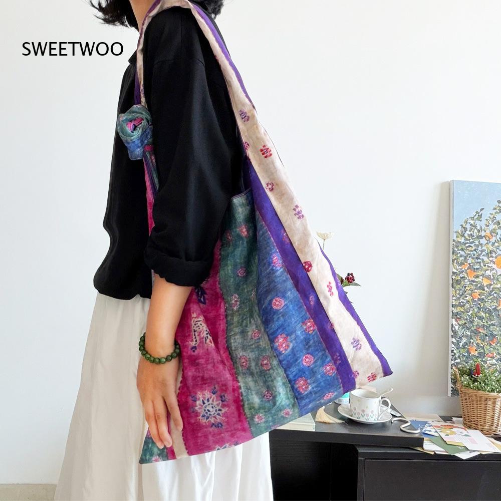 Purple Patchwork Ethnic Stripe - Ethnic Fashion Way 评论和价格