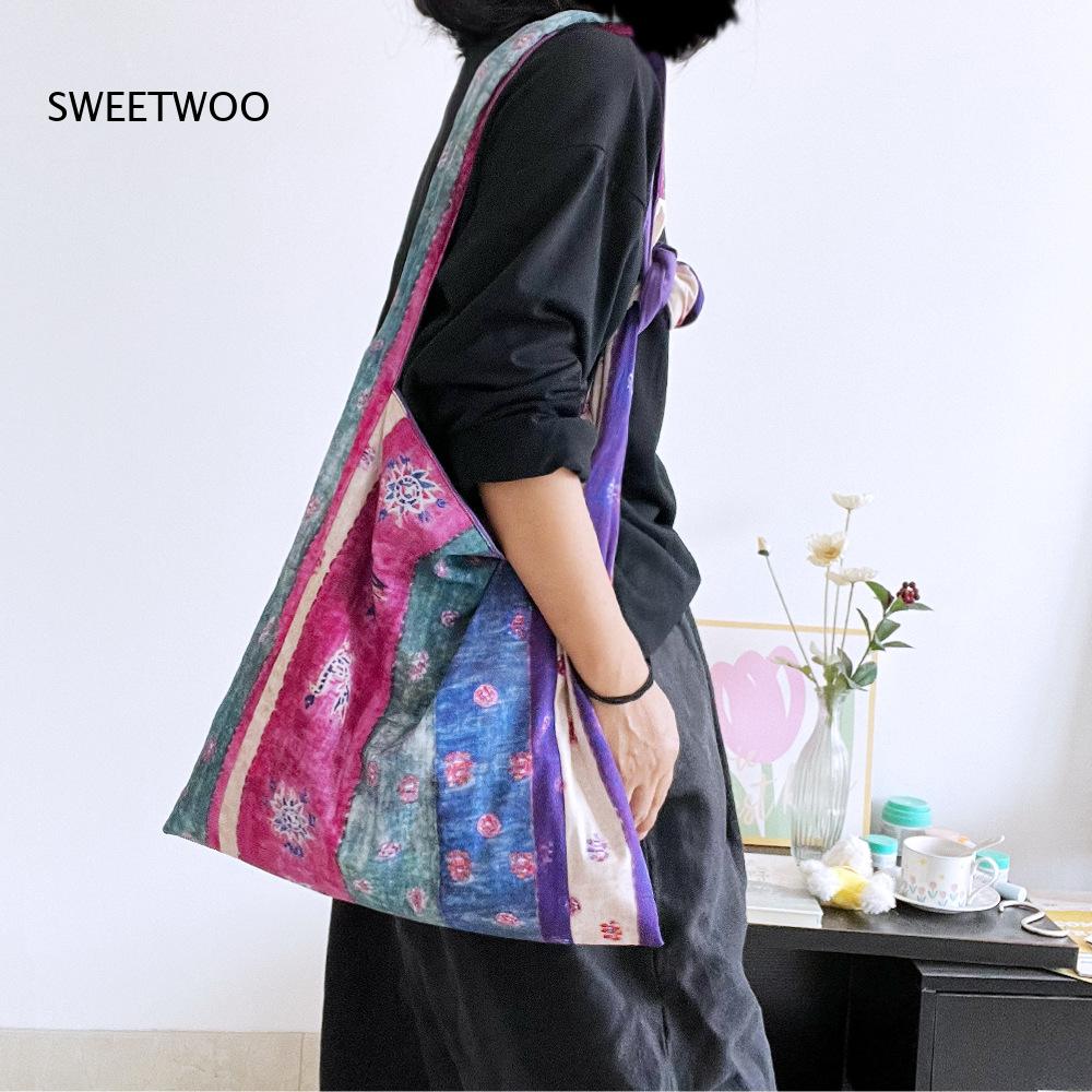 Purple Patchwork Ethnic Stripe - Ethnic Fashion Way 评论和价格