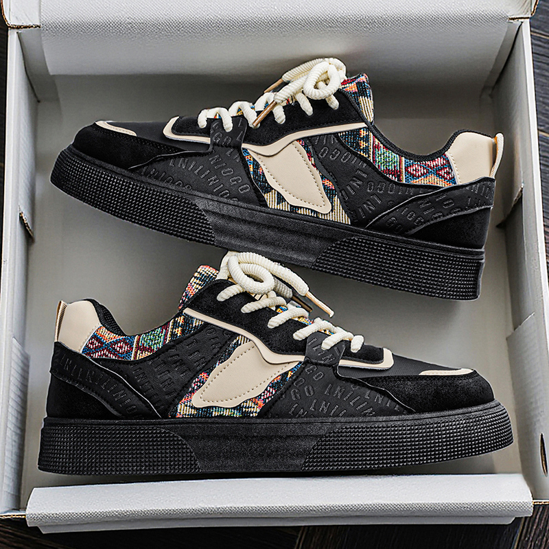 Men's Vintage Patchwork Platfo - Ethnic Fashion Men 评论和价格